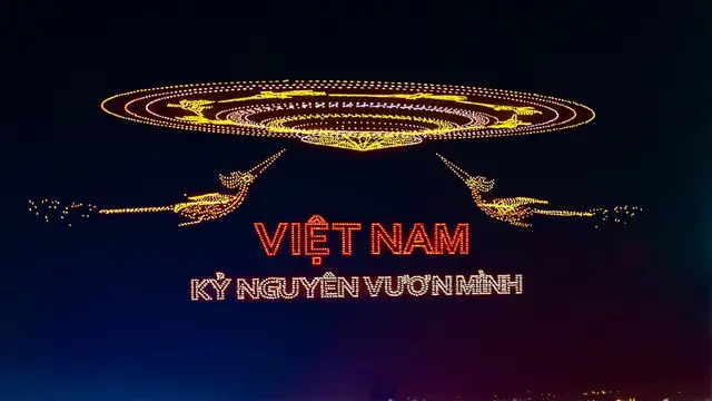 'Video thumbnail for Vietnam indepedance celebrated with drone light show'