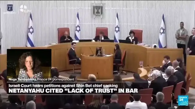 'Video thumbnail for Israel supreme court rules Shin Bet chief to stay in post 'until later decision''