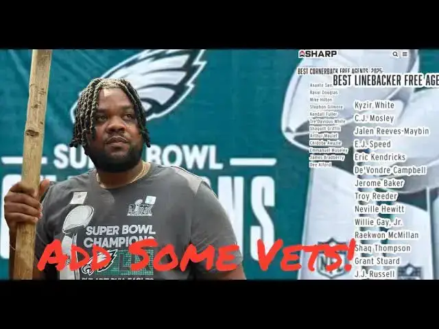 'Video thumbnail for lord brunson: eagles need vets! live nfl draft analysis & free agent targets'