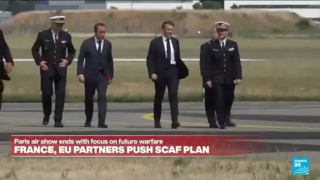'Video thumbnail for France's Emmanuel Macron address at Paris Air Show'