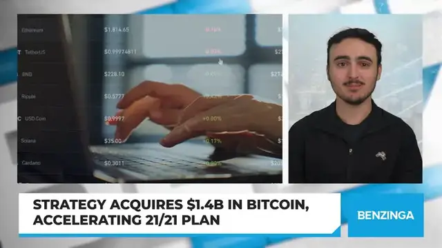 'Video thumbnail for Strategy Acquires $1.4B in Bitcoin, Accelerating 21/21 Plan'