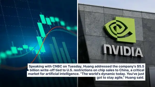 'Video thumbnail for Nvidia CEO Jensen Huang Says Losing Access To China's Potential $50 Billion AI Market Would Be A 'Tremendous Loss''