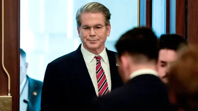 'Video thumbnail for Treasury Secretary says Trump "goaded China into a bad position" with tariffs'