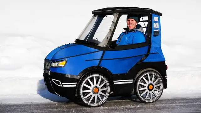 'Video thumbnail for The 4 Wheeled E-Bike Converted Into A Car'
