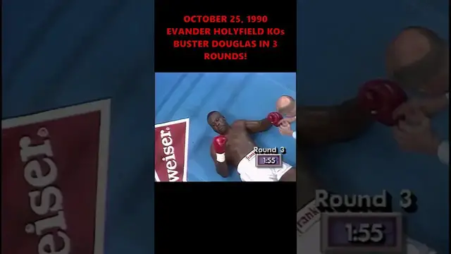 'Video thumbnail for Evander Holyfield KOs Buster Douglas in 3 Rounds! (October 25, 1990)'
