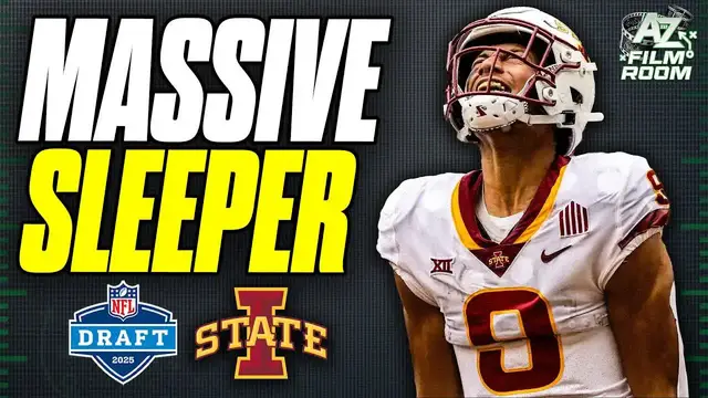'Video thumbnail for a to z sports film room: jayden higgins 2025 nfl draft scouting report: iowa state wide receiver analysis'
