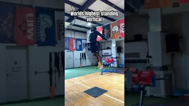 'Video thumbnail for Worlds highest standing vertical #shorts #verticaljump'