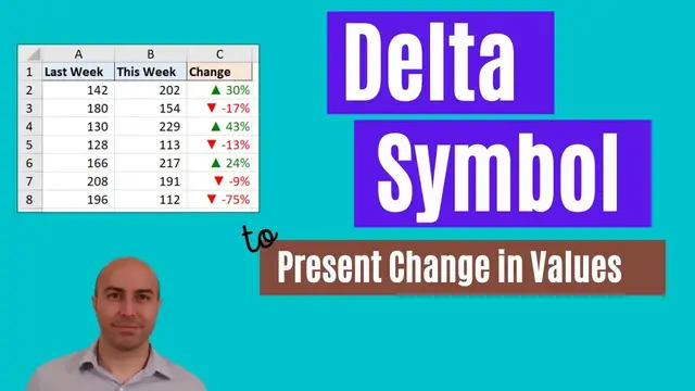 'Video thumbnail for Insert the Delta Symbol in Excel to Show Change in Values'