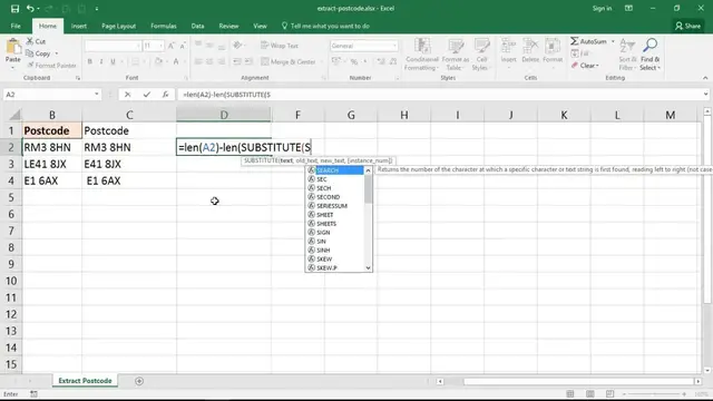 'Video thumbnail for Extract Postcode from Address in UK - Excel Formula'