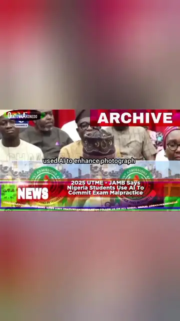 'Video thumbnail for 2025 UTME - JAMB Says Nigeria Students Use AI To Commit Exam Malpractice '