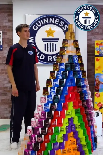 'Video thumbnail for James Acraman, master of speed cup stacking'