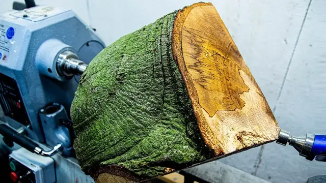 'Video thumbnail for Woodturning – Spalted Beech Carved Vase'