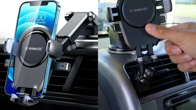 'Video thumbnail for Vanmass Universal Car Phone Holder Auto-Clamping Review'