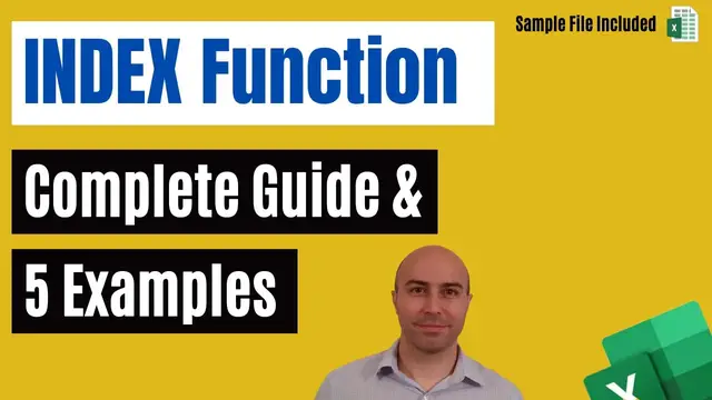 'Video thumbnail for INDEX Function in Excel - Complete Guide | 5 Examples'