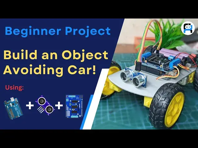 'Video thumbnail for Arduino-based object avoiding car using a Hc-sr04 ultrasonic sensor and L298N motor driver shield'