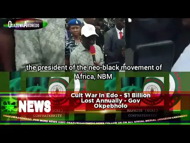 'Video thumbnail for Cult War In Edo - $1 Billion Lost Annually - Gov Okpebholoh'