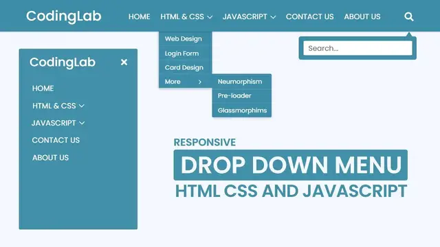 'Video thumbnail for Responsive Dropdown Navigation Menu using HTML CSS and JavaScript'