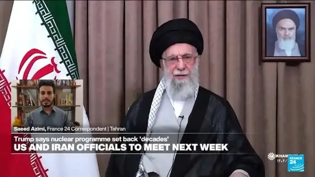 'Video thumbnail for Trump says US and Iranian officials will talk next week as ceasefire holds'