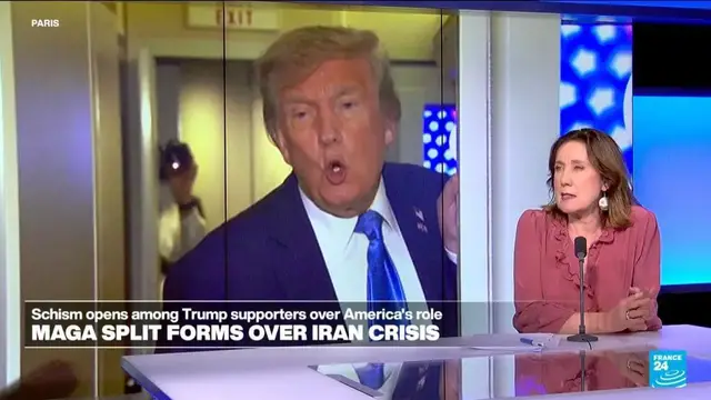 'Video thumbnail for MAGA split forms over US involvement in Iran'