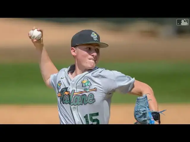 'Video thumbnail for 2025 MLB Draft Preview: Michael Lombardi, RHP, Tulane'