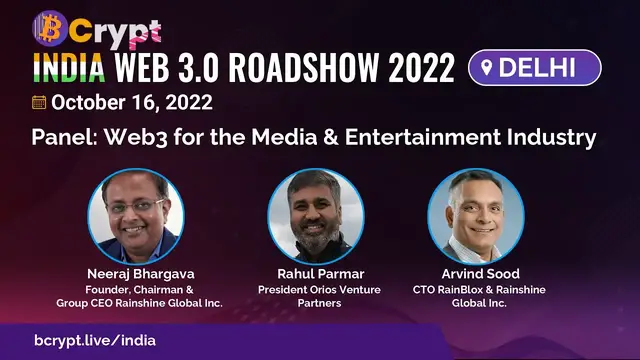 'Video thumbnail for Web3 for the Media & Entertainment Industry by Neeraj Bhargava, Rahul Parmar, & Arvind Sood'