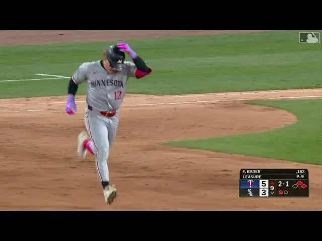 'Video thumbnail for Harrison Bader BELTS a Two-Run Home Run! | 2nd HR of 2025 | Minnesota Twins | 04/01/2025'