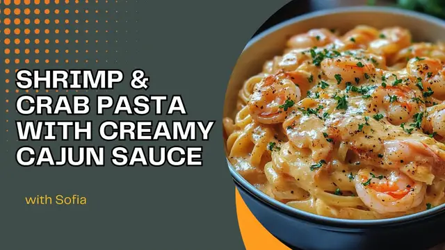 'Video thumbnail for Shrimp & Crab Pasta with Creamy Cajun Sauce'