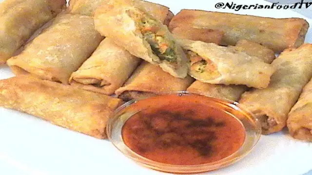 'Video thumbnail for Nigerian Spring Rolls | Chicken & Vegetables Spring Rolls- Nigerian Small Chops 1'