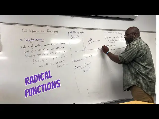 'Video thumbnail for Square Root Functions & Inequalities ( Domain & Range)'