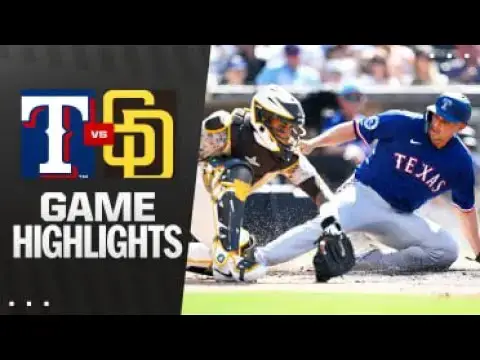 'Video thumbnail for Texas Rangers at San Diego Padres Full-Game Highlights! | 07/04/2025'