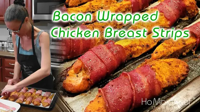 'Video thumbnail for Bacon Wrapped Chicken Breast Strips | Dining In With Danielle'