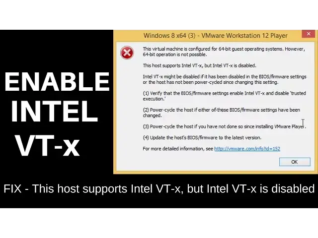 'Video thumbnail for How to Enable Intel VT-X or Intel Virtualization Technology from BIOS'