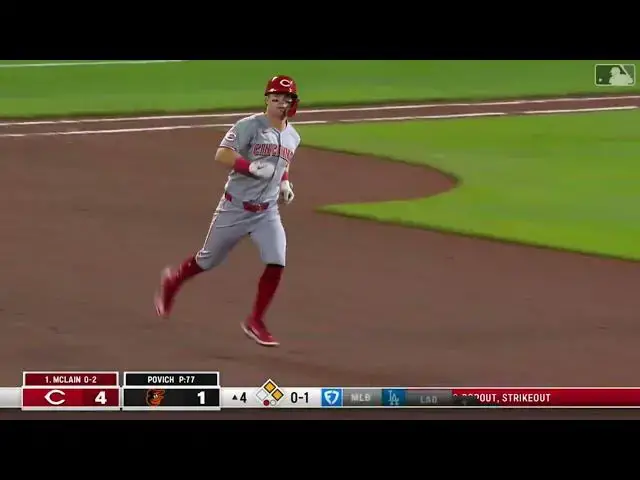 'Video thumbnail for Matt McLain DRILLS a Three-Run Home Run! | 4th HR of 2025 | Cincinnati Reds | 04/18/2025'