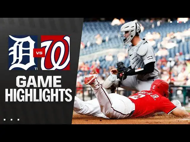 'Video thumbnail for Detroit Tigers at Washington Nationals Game 2 Full-Game Highlights! | 07/02/2025'