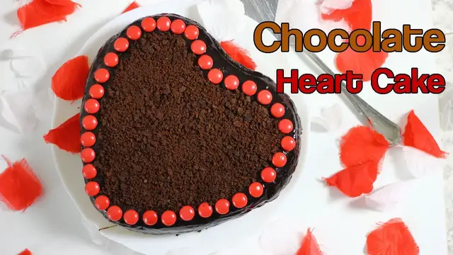 'Video thumbnail for Chocolate HEART CAKE recipe + Chocolate GANACHE SAUCE | Love cake'