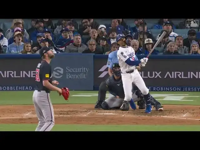 'Video thumbnail for Mookie Betts HAMMERS a Two-Run Home Run! | 3rd HR of 2025 | Los Angeles Dodgers | 04/01/2025'