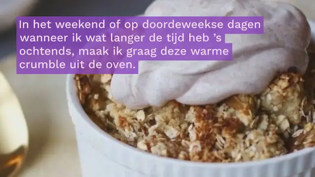 'Video thumbnail for Perencrumble uit de oven met kaneelroom'