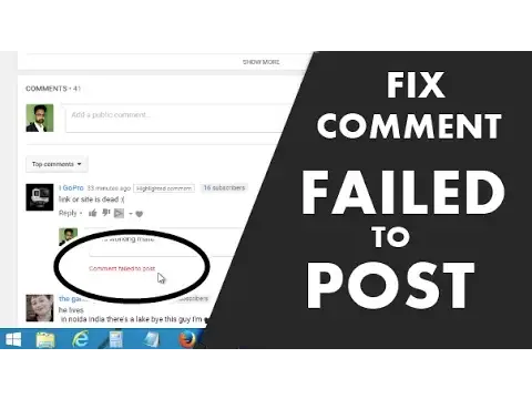 'Video thumbnail for Comment Failed to Post Error on YouTube Fix'