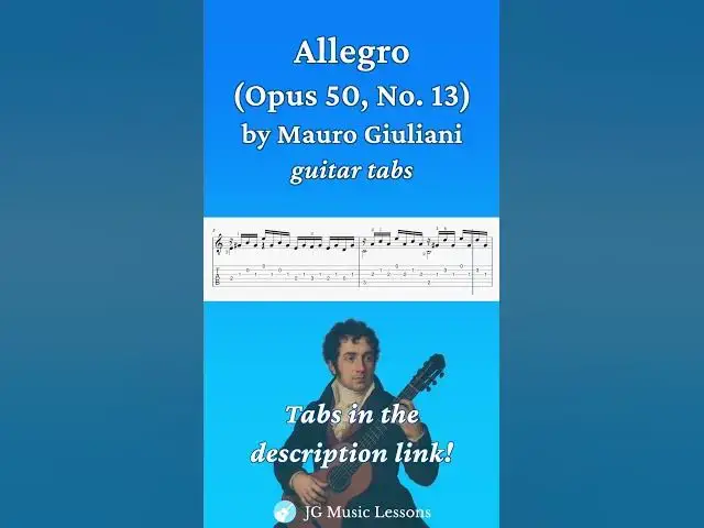 'Video thumbnail for Allegro Giuliani (Opus 50, No. 13) guitar tabs 🎸 #guitarlesson #guitartutorial'