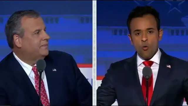 'Video thumbnail for Vivek Ramaswamy slams Chris Christie at GOP debate'