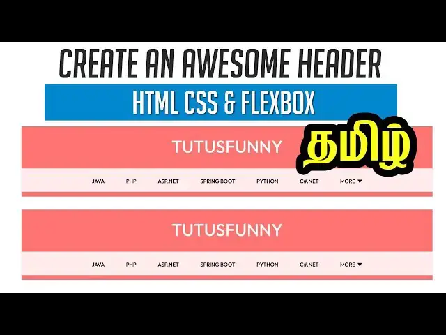 'Video thumbnail for Create an Awesome Header with HTML & Flexbox | Tamil'