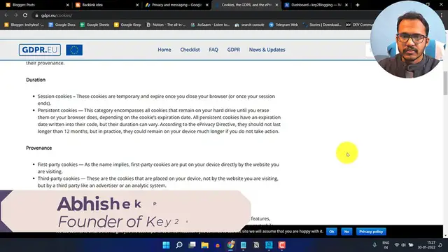 'Video thumbnail for How To Add Cookie Consent Popup in Blogger & WordPress website'