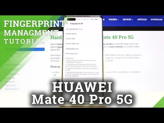 'Video thumbnail for How to Add Fingerprint to HUAWEI Mate 40 Pro – Set Fingerprint Lock'