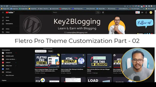 'Video thumbnail for Fletro Pro Theme customization _ Blogger Theme Customization (Part - 02)'