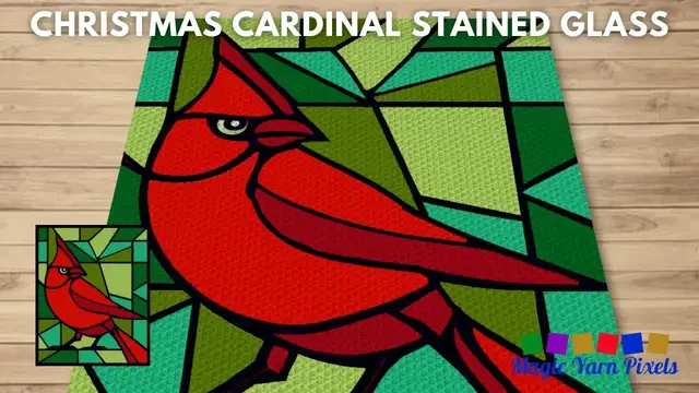 'Video thumbnail for FREE GRAPH - Christmas Cardinal Stained Glass - C2C & Tapestry Crochet Pattern | Magic Yarn Pixels'