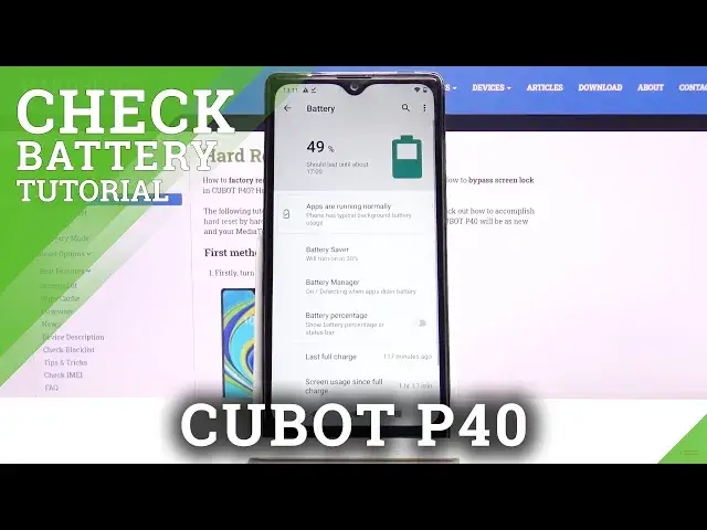 'Video thumbnail for How to Enable Battery Percentage in CUBOT P40 – Battery Settings'