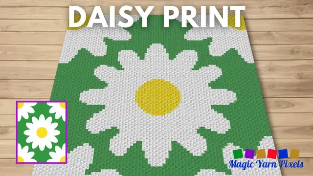 'Video thumbnail for FREE GRAPH Daisy Print C2C & Tapestry Crochet Pattern | Magic Yarn Pixels'