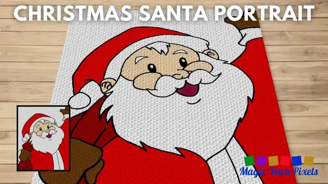 'Video thumbnail for FREE GRAPH - Christmas Santa Portrait - C2C & Tapestry Crochet Pattern | Magic Yarn Pixels'