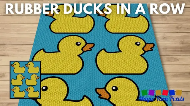 'Video thumbnail for FREE GRAPH - Rubber Ducks In A Row - C2C & Tapestry Crochet Pattern | Magic Yarn Pixels'