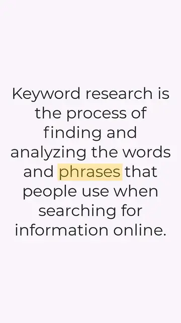 'Video thumbnail for What is Keyword Research In SEO_ (under 1 min)'
